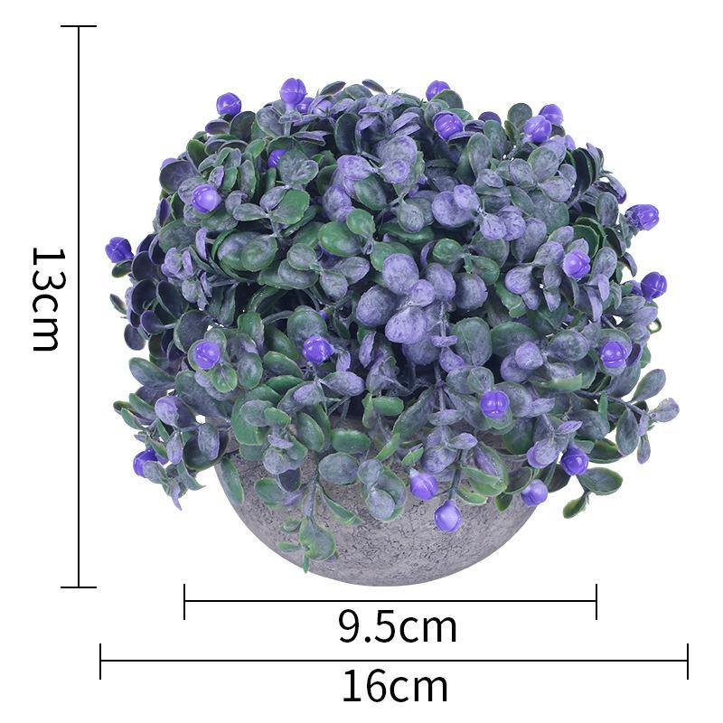 Planta de Simulación Planta en Maceta Decoración de Escritorio de Oficina Adorno de Planta Verde Planta en Maceta Bola de Hierba Planta Verde Milán Eucalipto