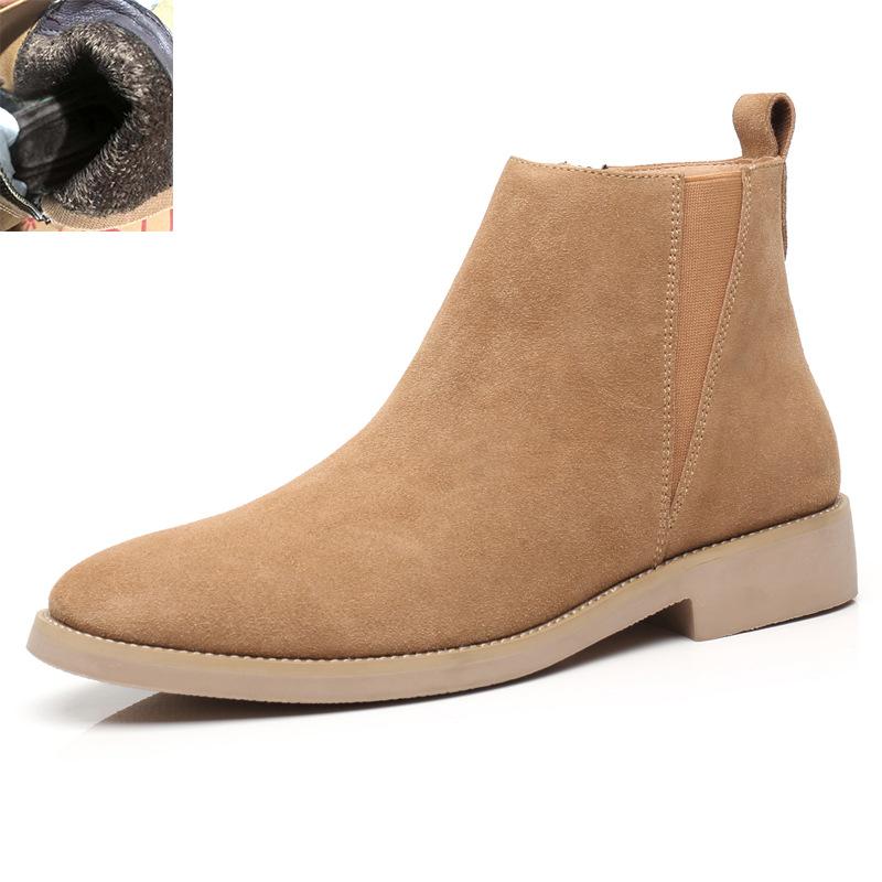 Fashion Fashion Chelsea Boots Men Pointed Comfortable ZIP Dress Boots Men Slip On Cheap 2024 New Men's Suede Shoes Zapatos Hombre Casual