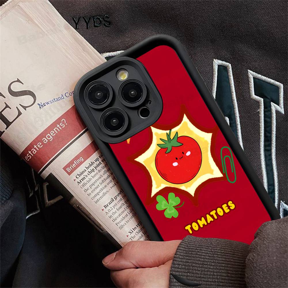 Tomatoes Expression Phone Case For IPhone 17 Air 16 15 14 13 12 11 Plus Pro Max TPU Silicone Soft