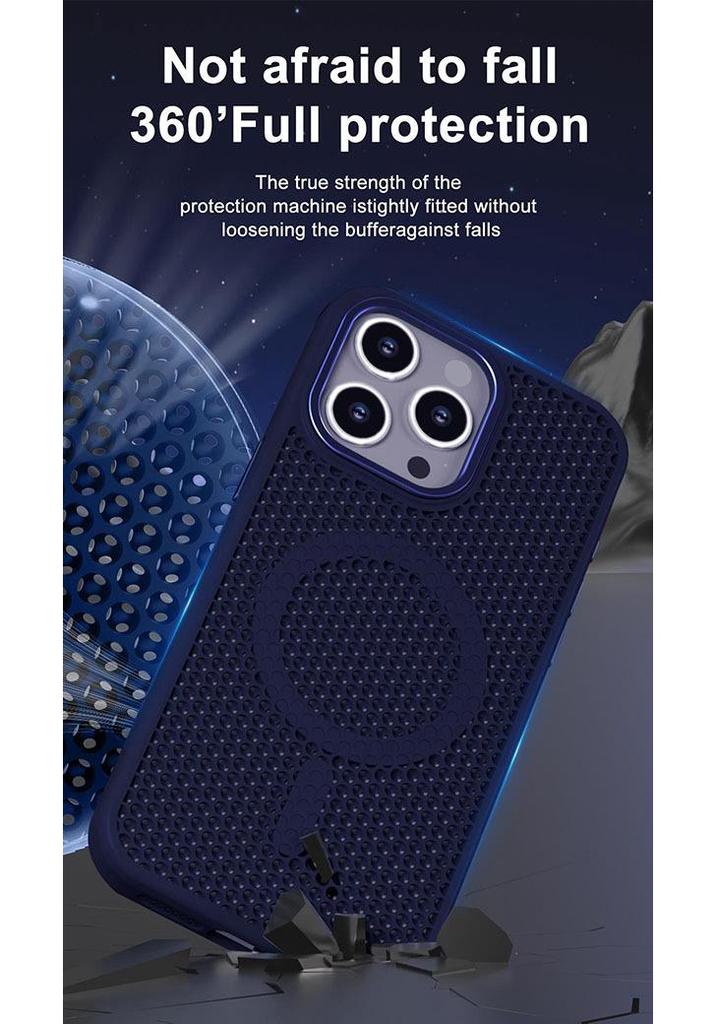 Honeycomb Heat Dissipation Magnetic Case for iPhone 15 Pro Max - Drop-Proof and Skin-Feel Protective
