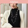 Long Pearl Fashion Necklace For Women With Wave Design For Winter Fashion Accessories
