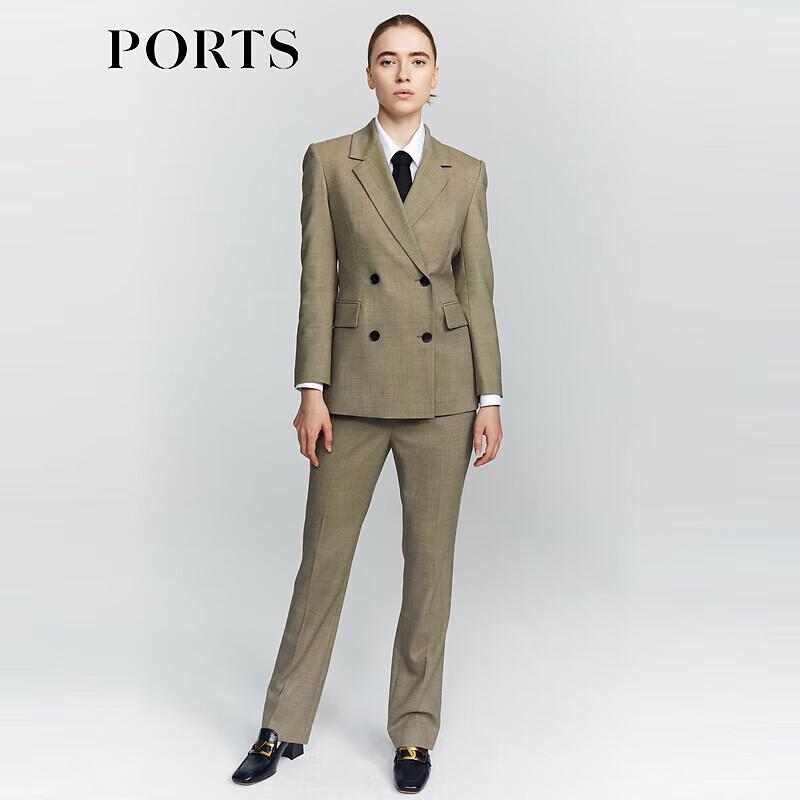 PORTS Women's Embroidered Green Mix Pants