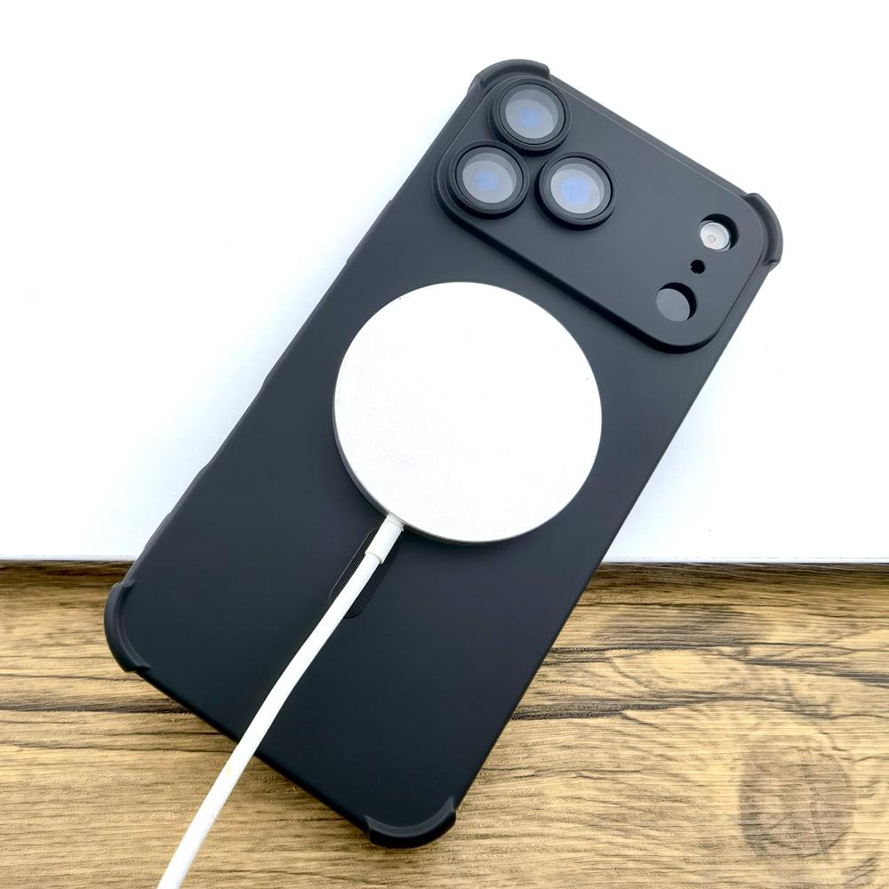 Luxury Shockproof AirBag Soft Magsafe Case For iPhone 17 Air 16 15 14 13 12 Pro Max 17Pro iPhone17 16Pro Wireless Charge Cover