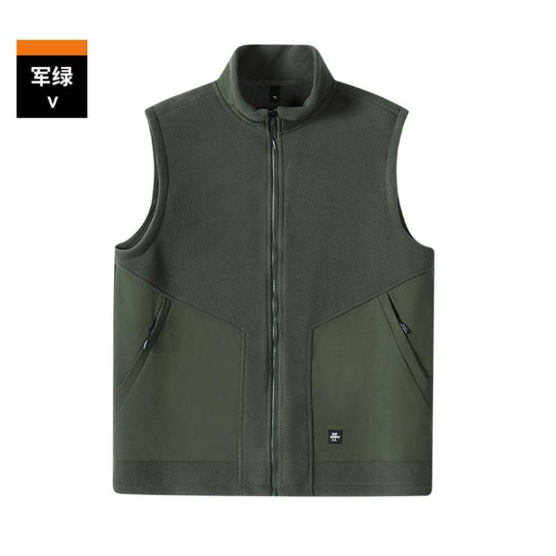 Polar Fleece Vest Men's Autumn and Winter Fleece Outdoor Sports Loose Large Size Sleeveless Jacket