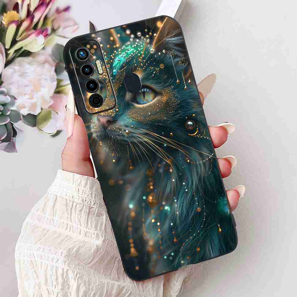 Cute Cat Cover For Tecno Camon 17 Case CG6 CG6j Silicone Soft Protection Shell For Tecno Camon 17 Camon17 Back Cover Casing 6.6"