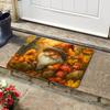 1pc AimzzaSKY Autumn Forest Rug Suitable for Entryway, Kitchen, Bathroom - Non-Slip Flannel Mat with Elf, Gnome, Squirrel & Mushroom Print, Machine Wa