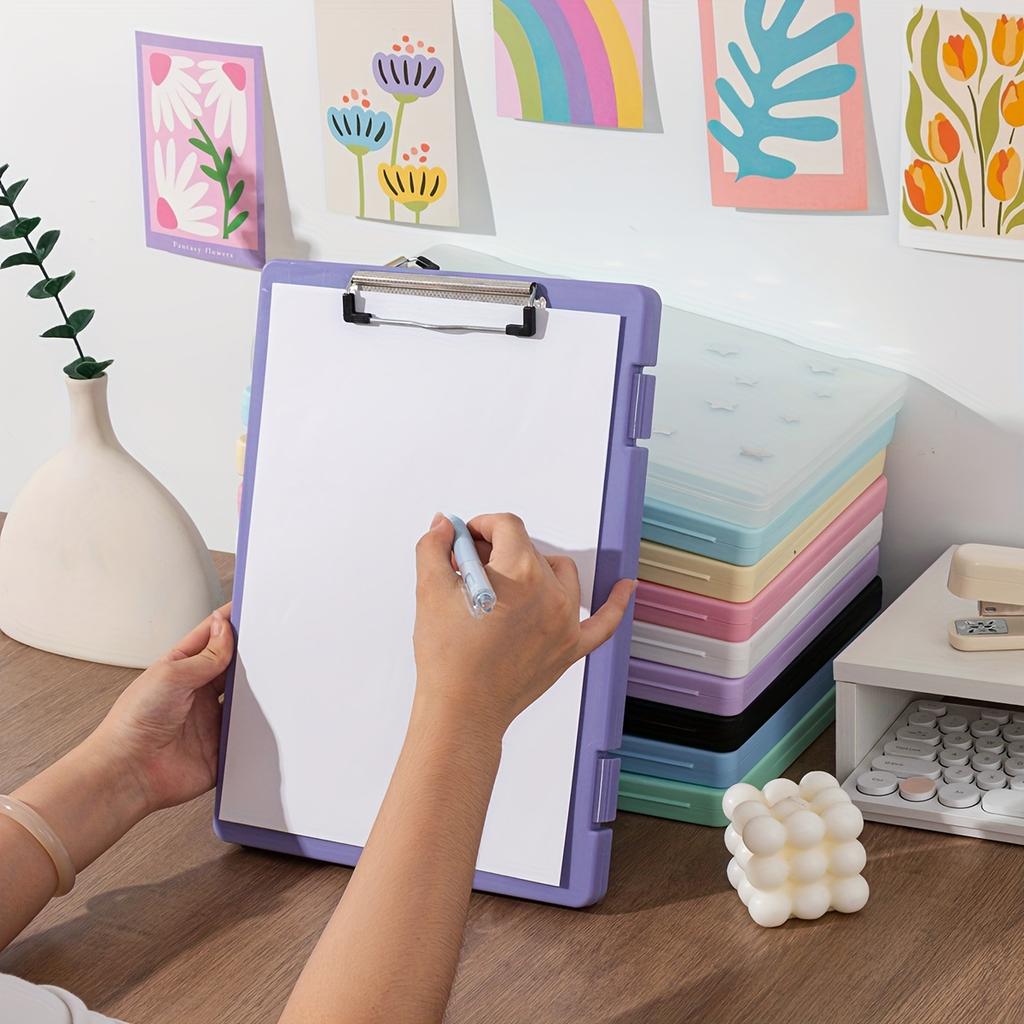 Large-Capacity A4 File Organizer with Clipboard - Durable PP Material,Multi-Functional Document Holder for Students & Office Use