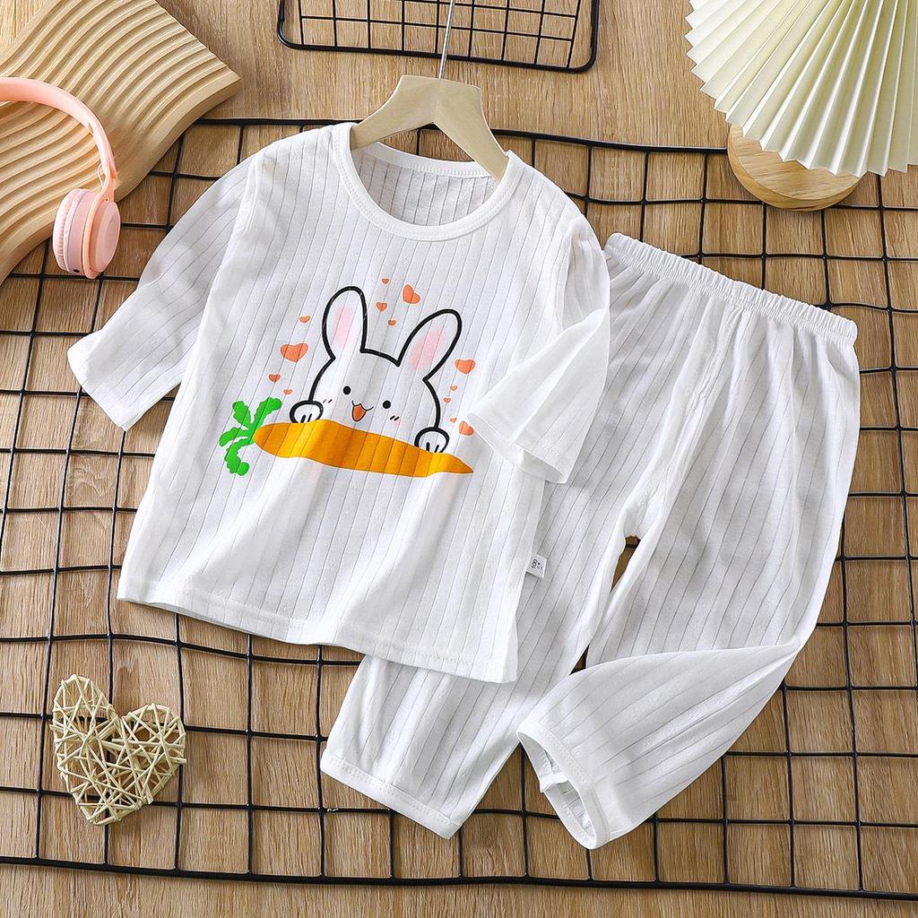 Kids' Breathable Cotton Pajama Set – Thin, Long-Sleeve for Boys & Girls