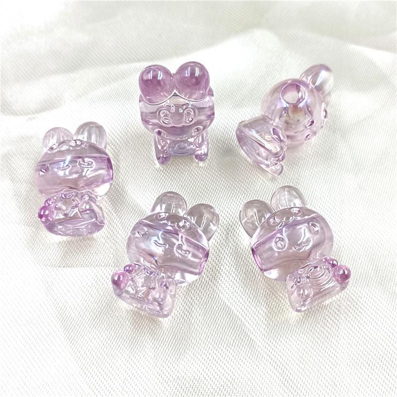 

Модные ослепительные кролики, свободные бусины, 5 шт., браслет «сделай сам», ожерелье, материалы ручной работы, кулон, прозрачные ювелирные аксессуары с УФ-покрытием фиолетовый