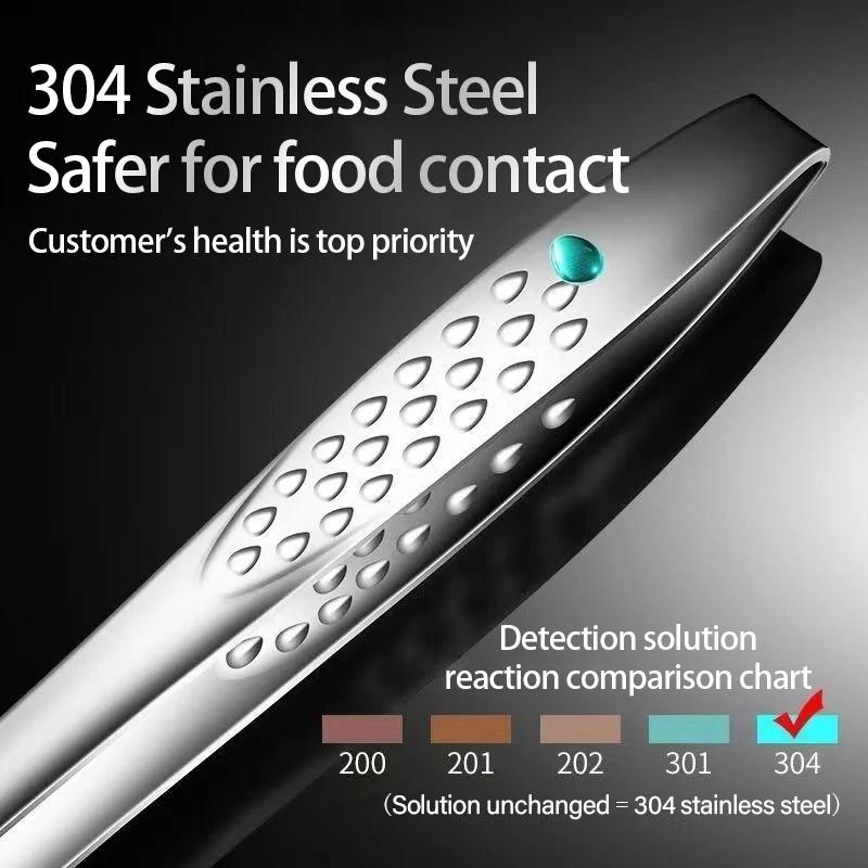 Stainless Steel Kitchen Tongs BBQ Grill Meat Barbecue Tongs Clip Food Utensils Cooking Tweezers Food Tongs CFQJ002