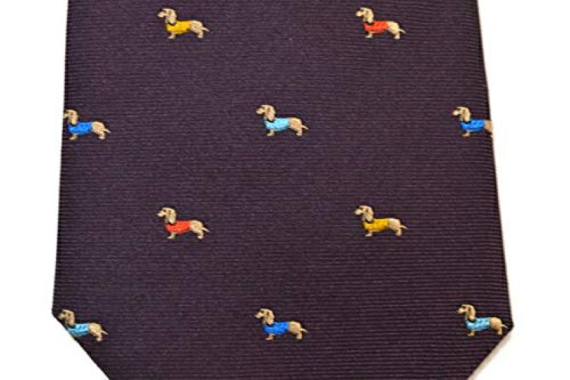 Paul Smith Silk Dog Pattern Tie Blade eps18w008 Purple (8cm Width) / AE31-59 /