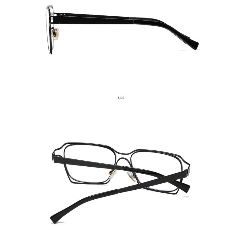 Women's eyeglasses - unisex fashion square hollow metal glasses