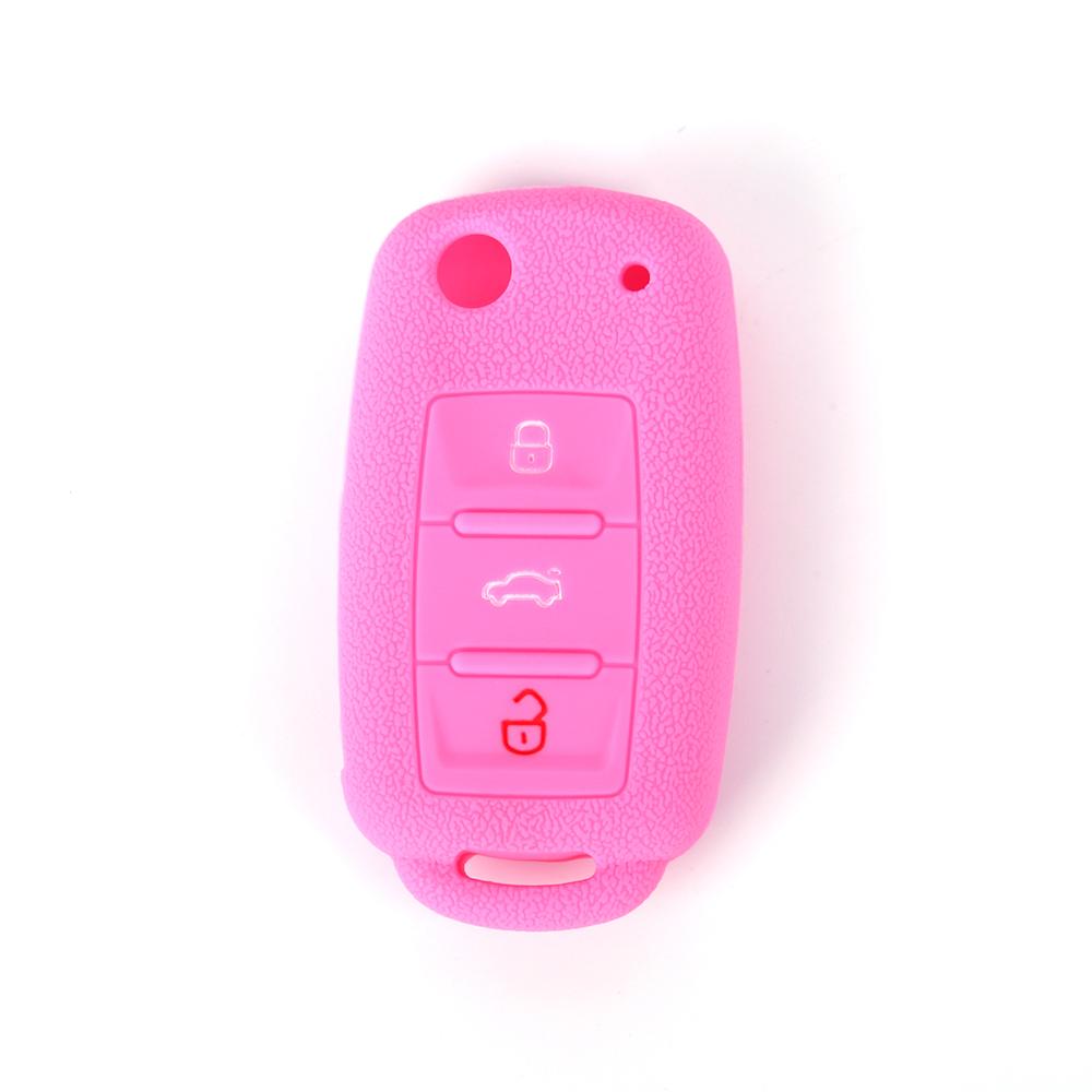 Silicone Rubber key fob skin cover case for VW POLO Golf 4 MK5 6 Jetta Bora Beetle Tiguan Passat B5 B6 3 button Remote key