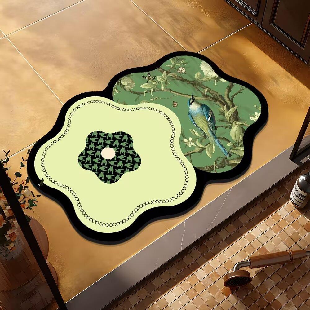 Special-shaped Flower Bathroom Floor Mat Washroom Door Wash Under Non-slip Absorbent Wear-resistant Foot Mat Door Mat