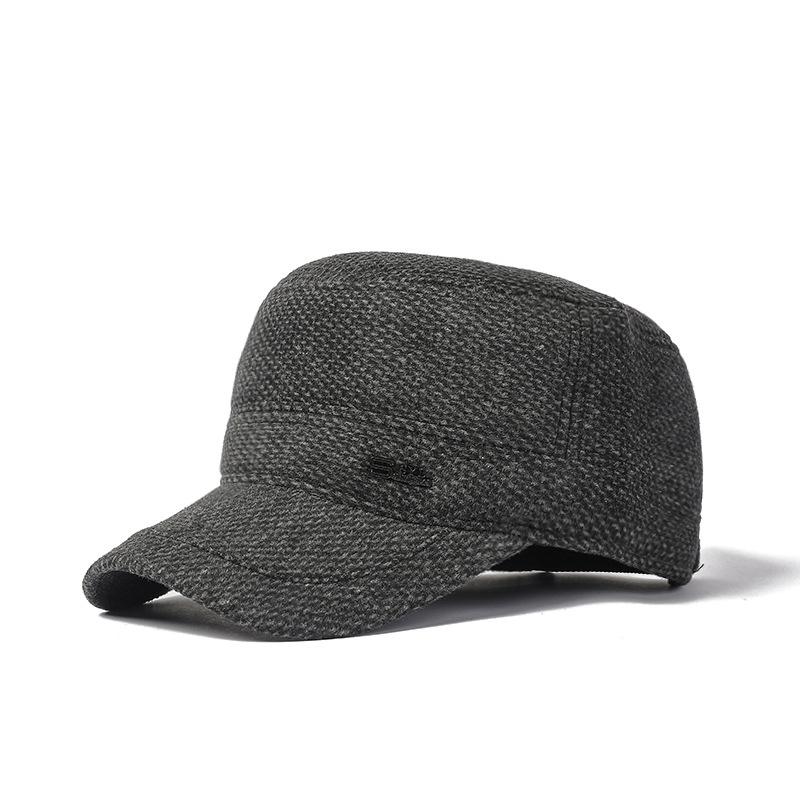 

240113 Теплая плоская шапка для защиты ушей