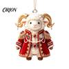 Clear Red Hanging Ornament 2027 New Year Sheep Ornament, 2D Acrylic Christmas Tree Pendant Winter Holiday Ornaments with String, Chinese Zodiac