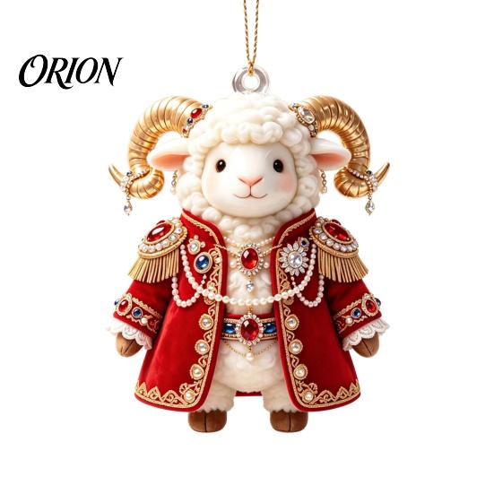 Clear Red Hanging Ornament 2027 New Year Sheep Ornament, 2D Acrylic Christmas Tree Pendant Winter Holiday Ornaments with String, Chinese Zodiac
