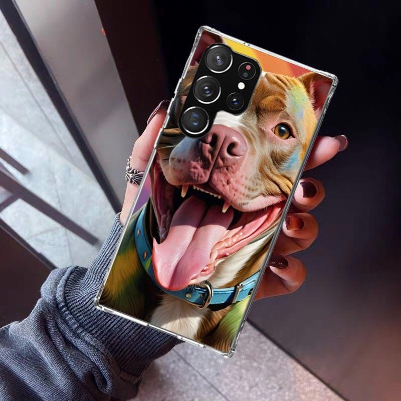 Pit Bull Pet Dog Pitbull Phone Case For Samsung Galaxy S26 S25 Edge S24 S23 Ultra S22 Plus S21 S20 FE Soft TPU Back Cover Funda