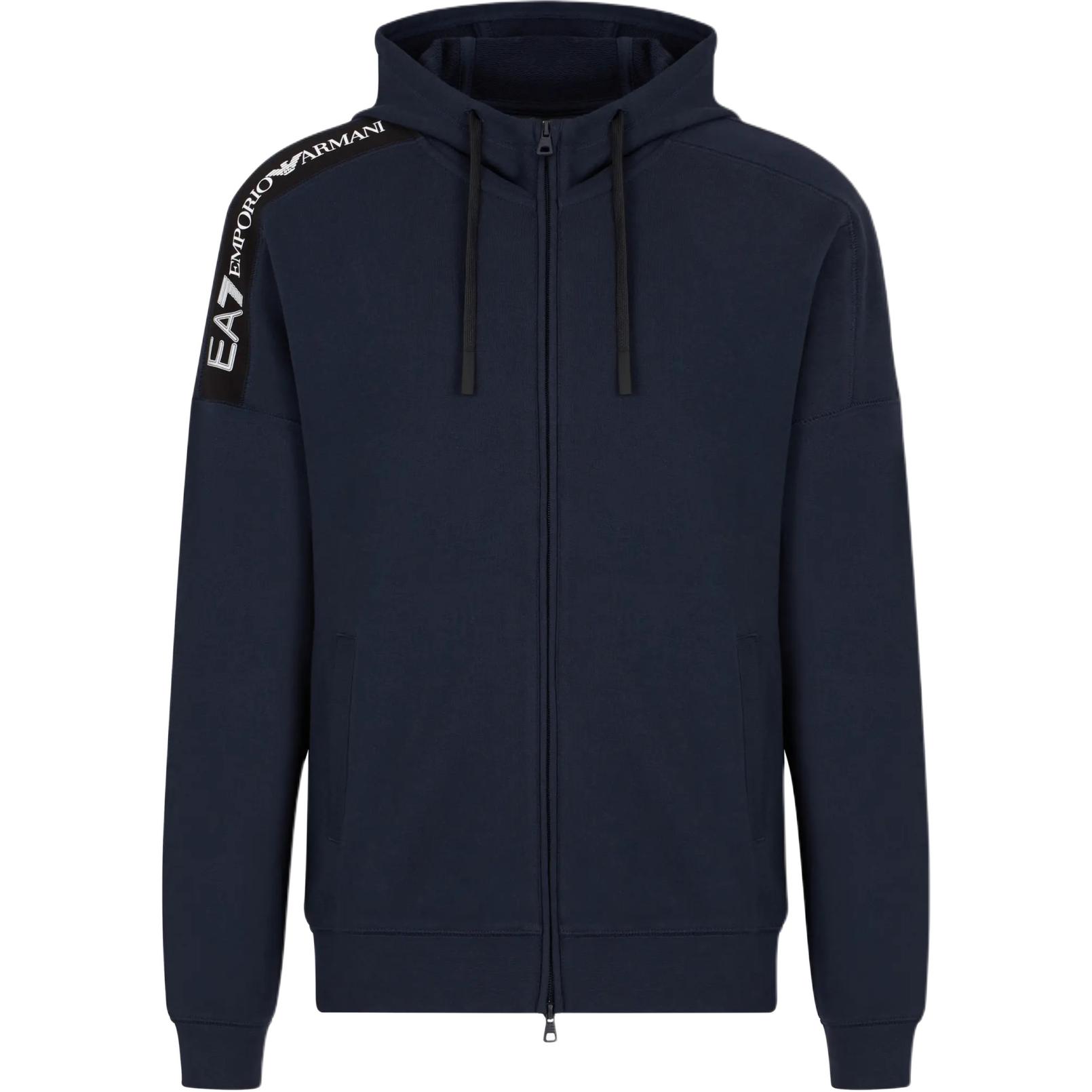 

Emporio Armani Ea7 Fw24 Letter Logo Woven Strap Hooded Zip Long Sleeve Sweatshirt Men sweatshirt Navy-Blue 6DPM12-PJOGZ-1562 XXL