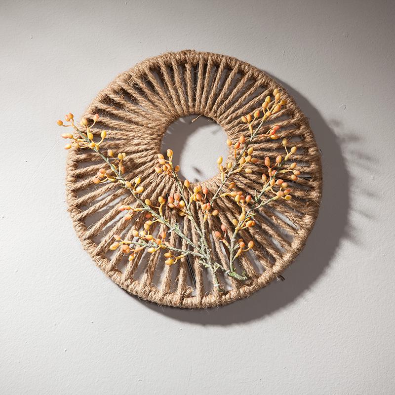 Rattan Woven Round Wall Decor for Living Room Background Wall Macrame Hanging