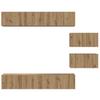 Wall Mounted TV Cabinet Set 6 pcs Artisan Oak Wood Based Material