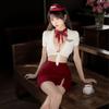 Ladies' Erotic Lingerie Pure Desire Flight Attendant Uniform Sexy Deep V No Take Off Set Role-playing Midnight Bed Temptation