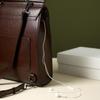 Modische Leder-Rucksacktasche - Elegante Braun/Schwarze Reisetasche