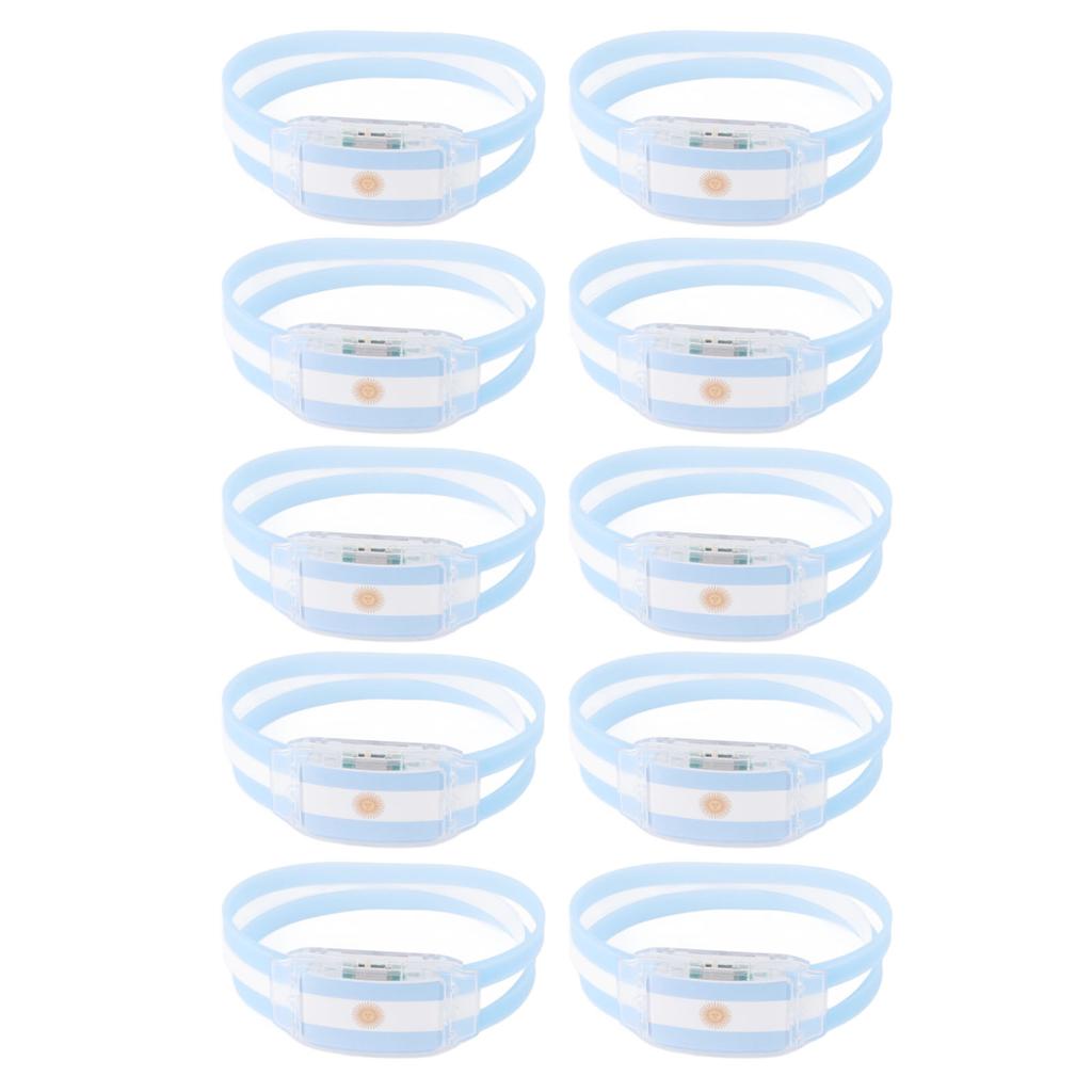 10PCS National Flag Glow Bracelet Silicone ABS Fans Luminous Cheer Props for 2022 World Football Match