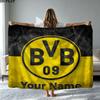 1PC Borussia Custom Name Patterned Flannel Blanket Suitable For All Seasons for Home Decor Warmth and Comfort Gifts Holiday Present