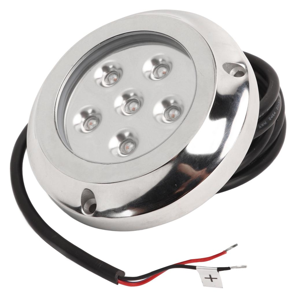 12V 24V Yacht Underwater Light 316 Stainless Steel 100 degrees Lighting Angle IP68 Waterproof 6 LED Chips Seawater Tail Dome Swimming Pool Lamp