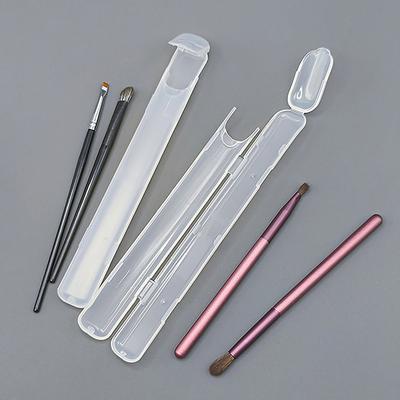 1Pcs Portable Transparent Makeup Brush Storage Box With Cover Eyebrow Pencil Makeup Brushes Organizer Chopstick Case Beauty Tool