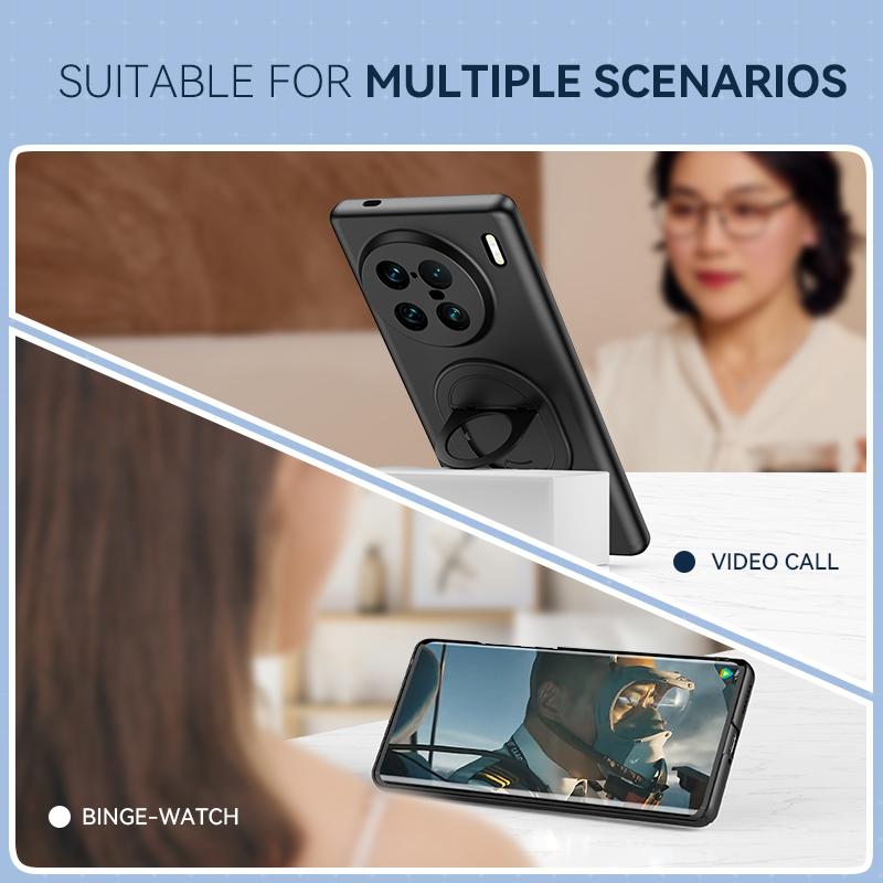 For VIVO X100 Pro Case Hard PC Skin With Ring Stand Magnetic Protective Back Cover Case For VIVO X100 X90 X80 Pro Phone Shell