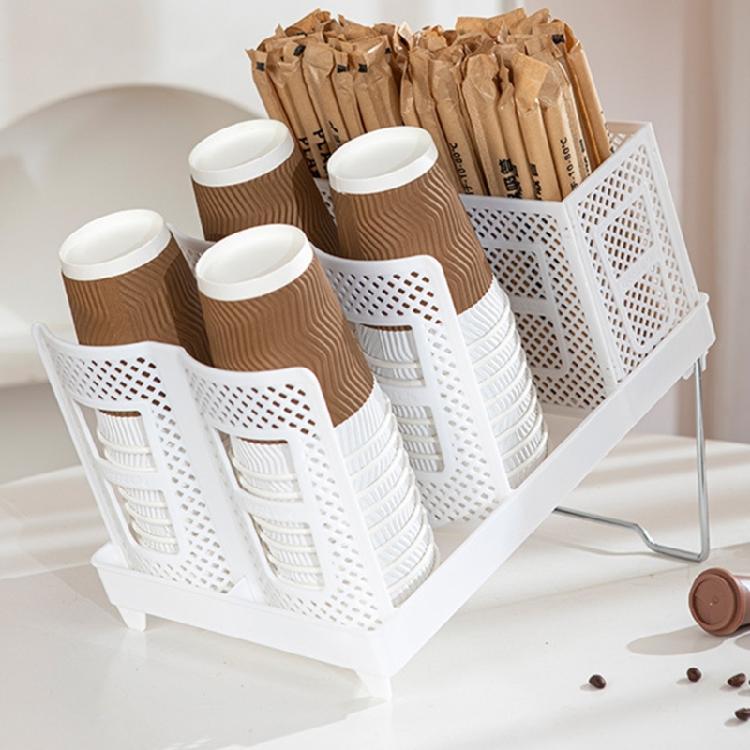 Practical Detachable Coffee Corner Organizer For Pods Cups And Drinking Straws Drinkware Display Stand