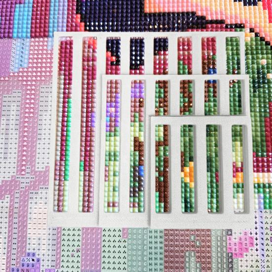 

3Pcs Rhinestone Painting Ruler Tool DIY Rhinestone Art Square Template Alignment Tool Rhinestone Painting Guide Accessories Enthusiasts Gift рожевий