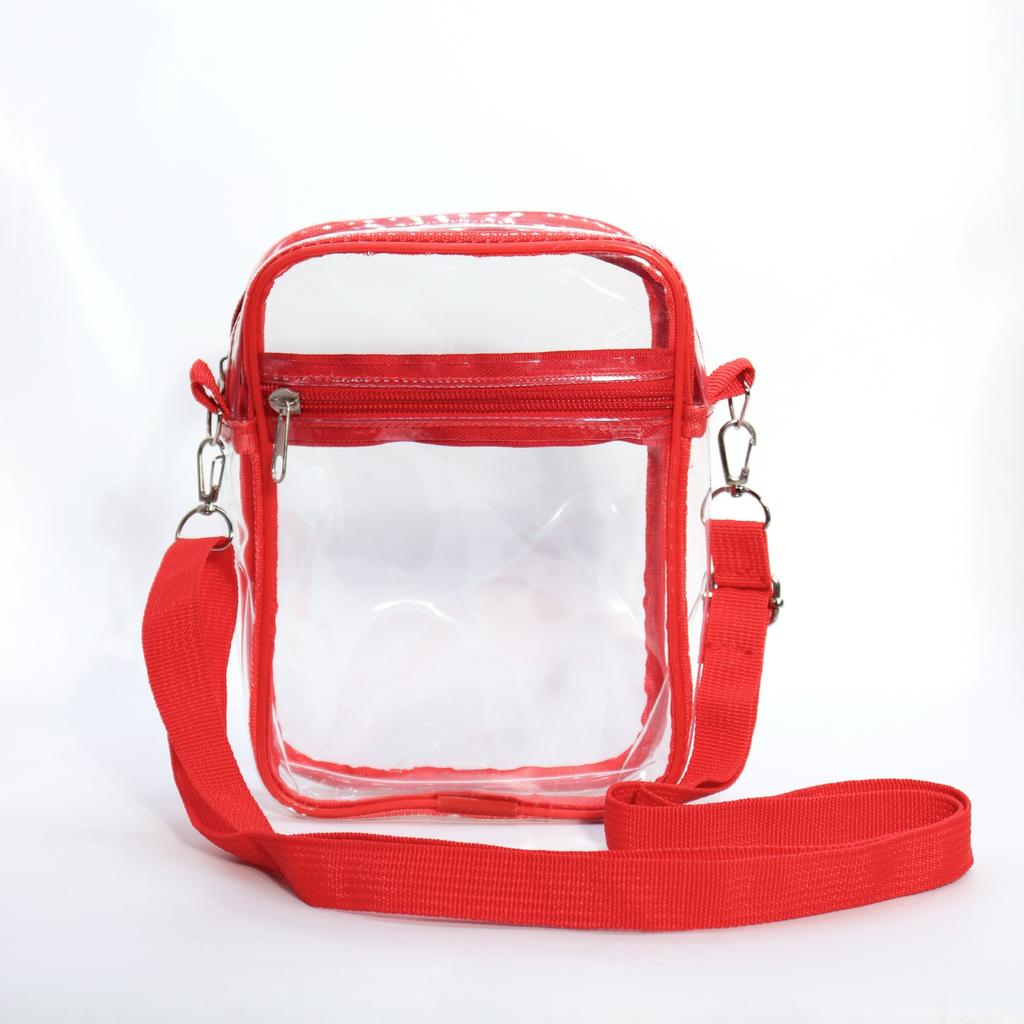 Women Clear Shoulder Bag Stadium Approved PVC Concert Transparent Purse Simple Crossbody Bag With Front Pocket Casual Handbag