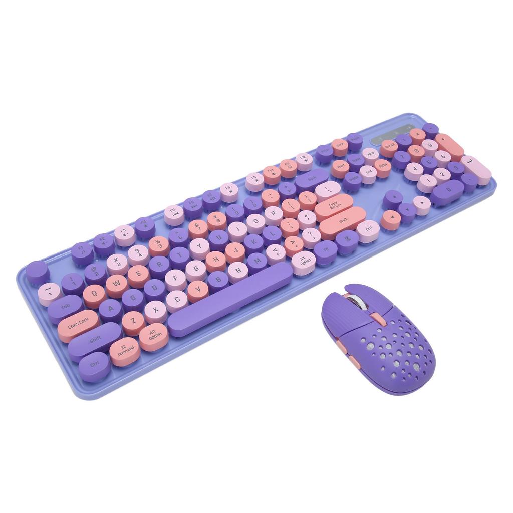 Wireless Keyboard and Mouse Combo 2.4G Wireless Mode sy Operate Retro Punk Keyboard with 3 DPI Gaming Mouse