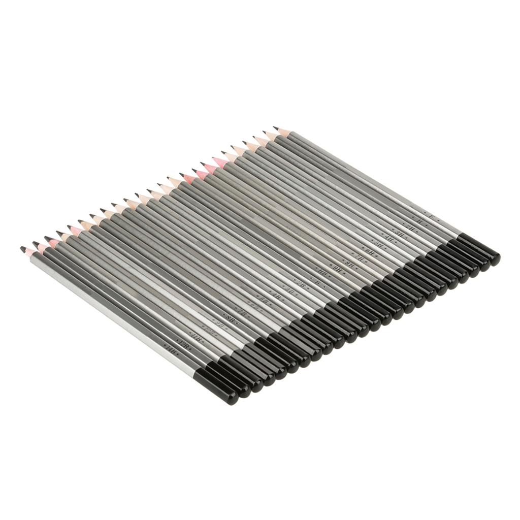 24Pcs Sketch Art Graphite Drawing Pencil NOn Toxic Colored Paint Pencil 9H 14B
