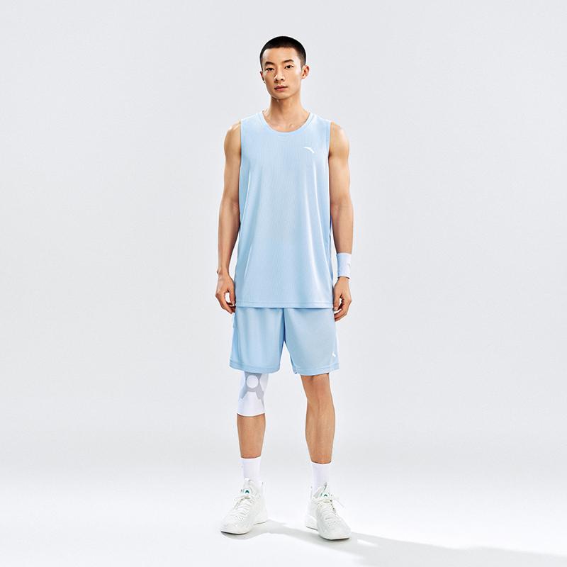 Anta Logo Breathable Moisture-Wicking Quick-Dry Sports Fitness Running Professional Training Tank Top Shorts Basketball Set Men sportswear 952621205-2