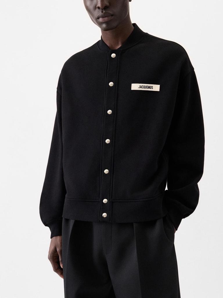 Męski modny kardigan-bluza Jacquemus z czystej bawełny frotte z haftowanym logo