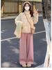 2024 Petite Women's Floral Stand Collar Short Winter Down Jacket