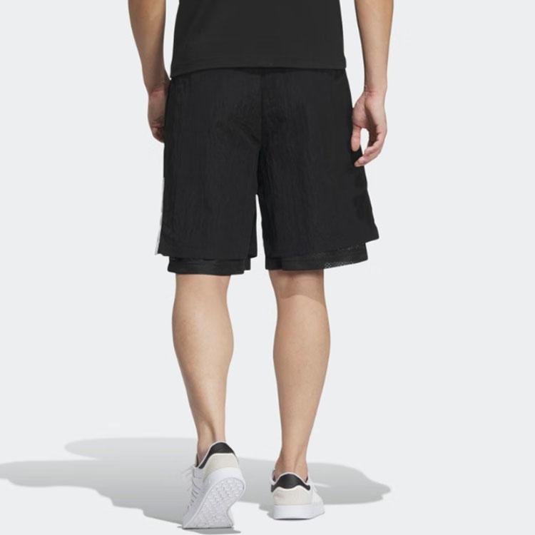 Adidas Neo Logo Print Straight Loose Shorts Men Bottoms Black IA6794