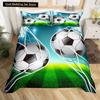 3D Football King Queen Duvet Cover Soccer Bedding Set for Kids Teens Boys Ball Sports White Red 2/3pcs Polyester Quilt Cover