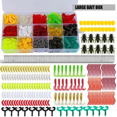 330-Piece Soft Lure Set with Iseama Hooks In 15-Grid Box