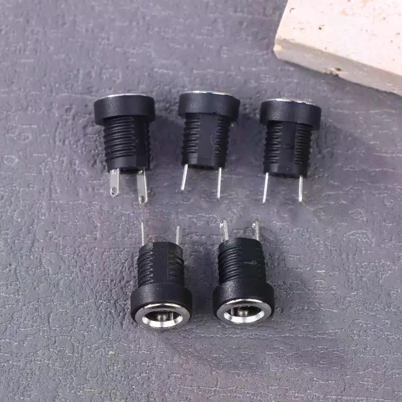 5Pairs DC12V 5.5 X 2.1mm Plastic Male Plugs DC Power Socket Female Jack Screw Nut Panel Mount Connector