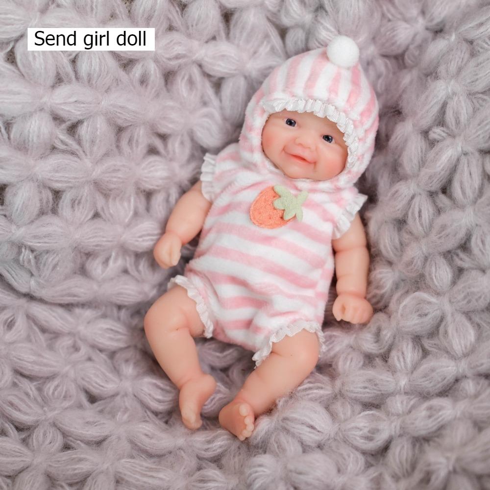 Lovely15cm Solid Silicone Rebirth Doll Vivienne Stretchable Soft Skin Newborn Doll Vivid Facial Expression Simulation Baby Dolls for Kids Xmas Present