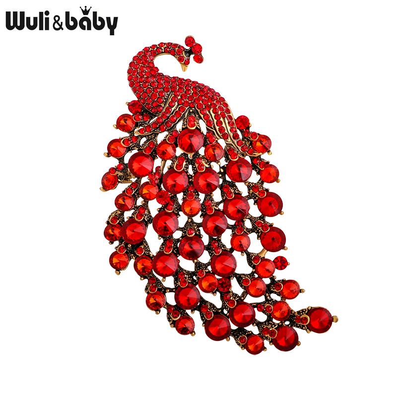 Normal Size Peacock Brooches For Women Rhinestone 4-color Beauty Bird Party Office Brooch Pin Gifts