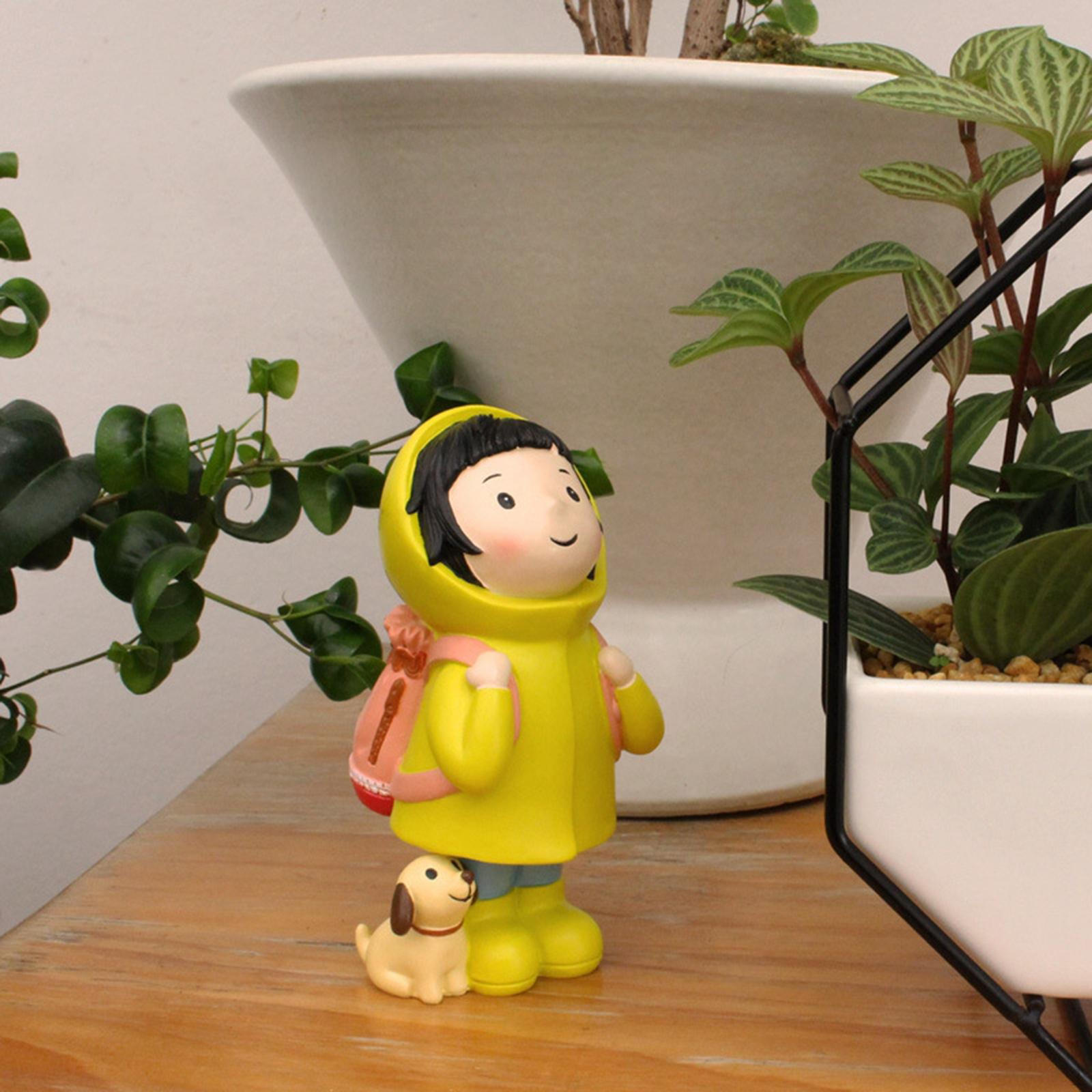 

Backpack Girls Garden Statue Children Lawn Creative Decoration Home Figures Resin Figurine