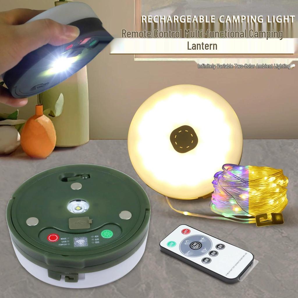 Ultra Bright Waterproof Solar Camping String Lights with Tent Lamp and Tape Measure Storage
