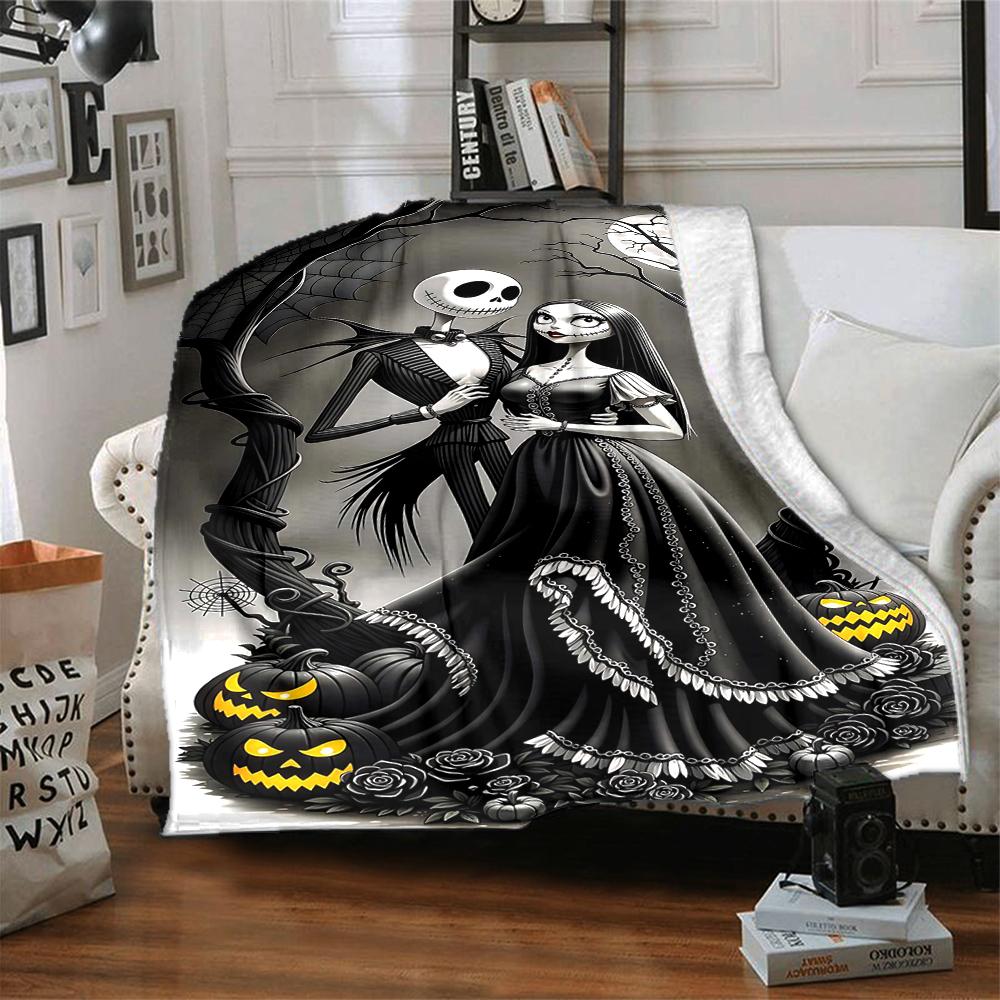 1Pc Nightmare Before Christmas Blanket Soft And Comfortable Casual Warm Camping Travel Christmas Halloween Xmas Gift M928476
