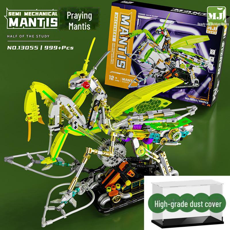 Lego-Compatible Mechanical Parrot, Shark, Whale, and Octopus Assembly Model Toys